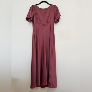 baltic born poppy satin midi dress Baltic Born Poppy Satin Midi Dress Size XXL Green Tie Front V Neck